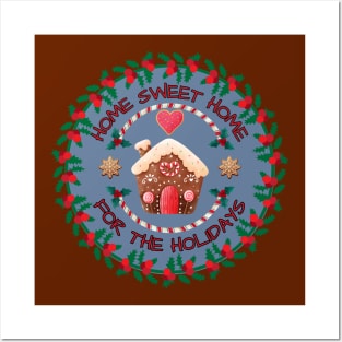 Happy Christmas Home sweet Home for the Holidays Posters and Art